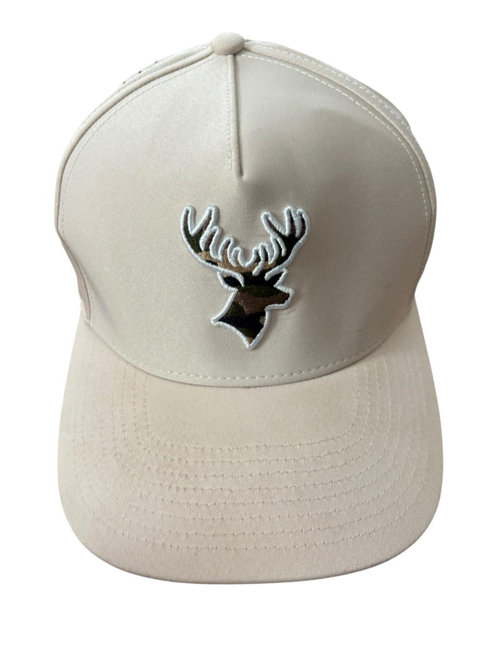 Waggle Golf Buck Up Snapback Hat Tan Camo Deer Patch Cap O/S